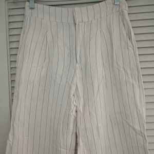 GAP Cream Striped Wide Leg Pants